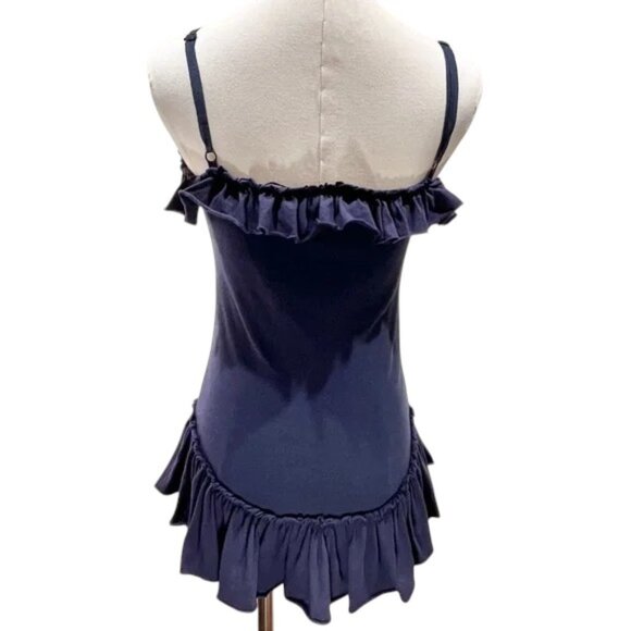 Betsey Johnson Ruffle Navy Tank Top NWT - Picture 6 of 8
